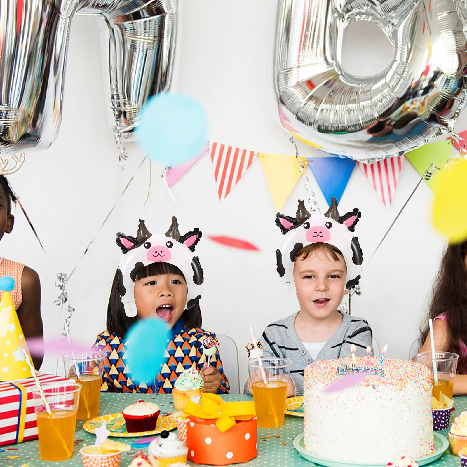 

50pcs Animal Balloon Headbands Inflatable Party Favors For Halloween Christmas Festival Decor Cartoon Hair Accessories