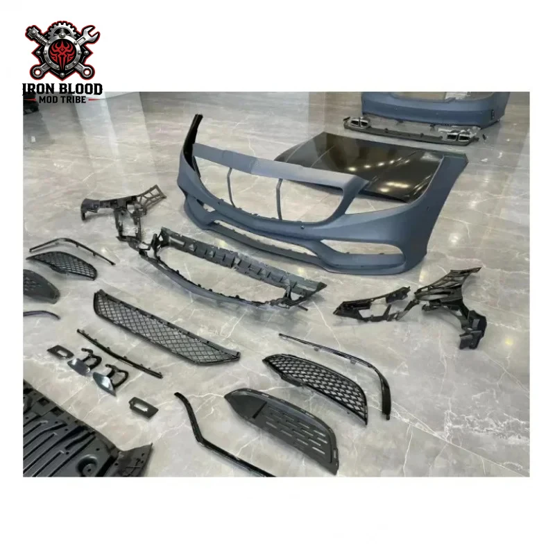 

Suitable for high-quality car conversion bumper body kit CLS W218 upgrade to CLS63 bodykit with aluminum hood.
