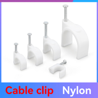 100PCS Flat Nail Clip Cable Clips 4mm/6mm/7mm/8mm/9mm/10mm/12mm/14mm Wire Management Electrical Cord Tie Holder Cable Clips