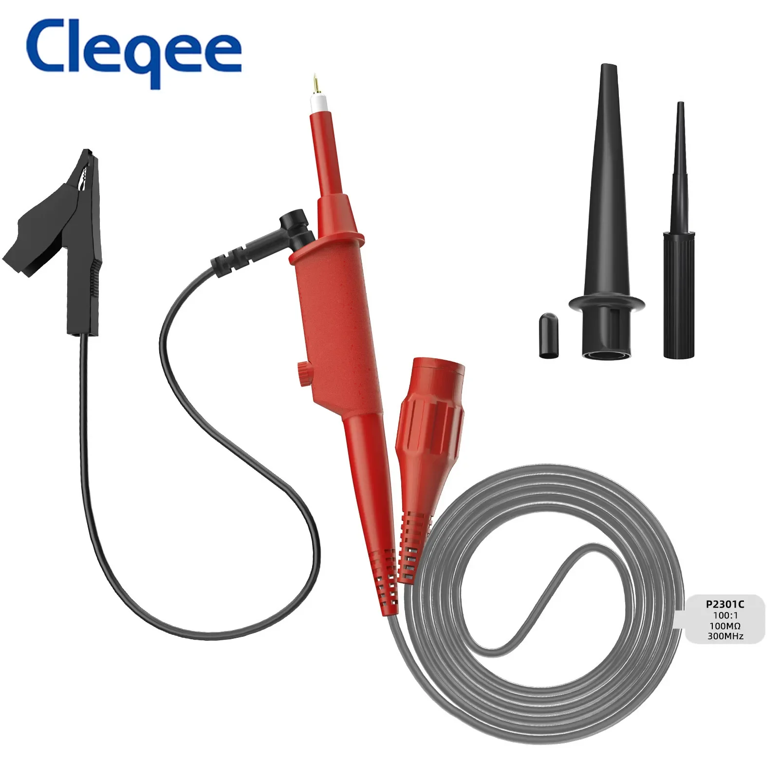 Cleqee P2301C  300MHz Oscilloscope Probe 100:1 High Voltage 5KV Safety BNC Connector Plug For Digital Oscilloscope