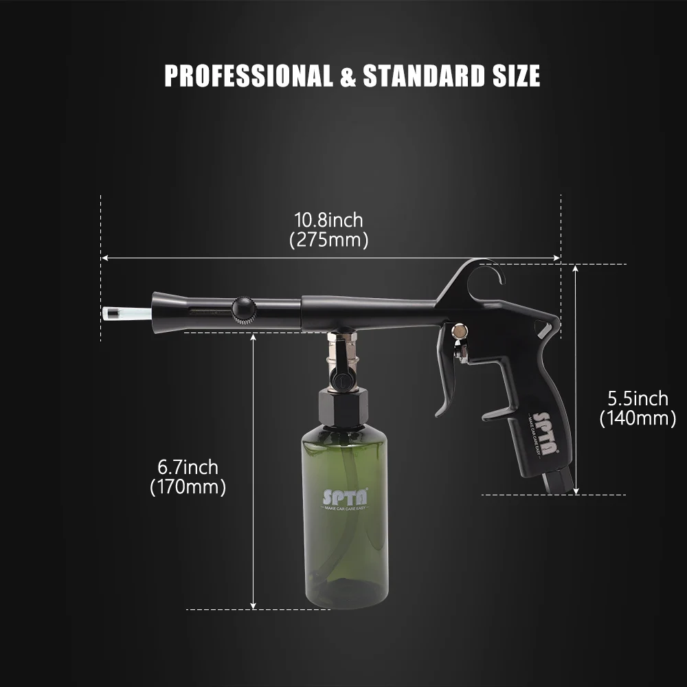 SPTA Car Interior Cleaning Gun Air Blow Coating Spray With Bottle Multi-function Tool For Auto Detailing