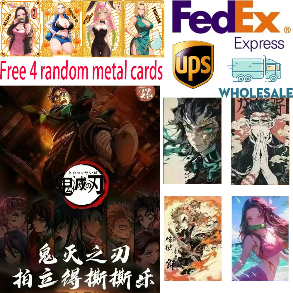 New Block Demon Slayer Card Nezuko Mitsuri Shinobu Hobby Doujin Anime Game Collection Board Kids Toys Birthday Gifts