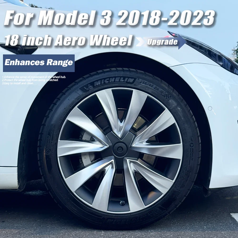 4 Stück Radkappen 18 Zoll für Tesla Model 3 2018–2023, Performance-Radabdeckung für Aero-Räder, Radkappe, Vollfelgen-Zubehör 2022 2020