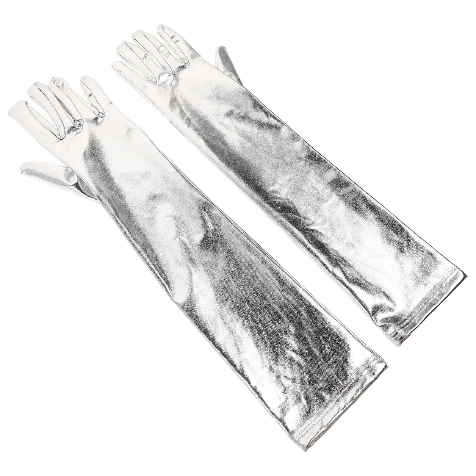 

1Pair Shiny Wet Look Long Patent Gloves Cosplay Costume Party Dress Up Gloves Cosplay Accessories