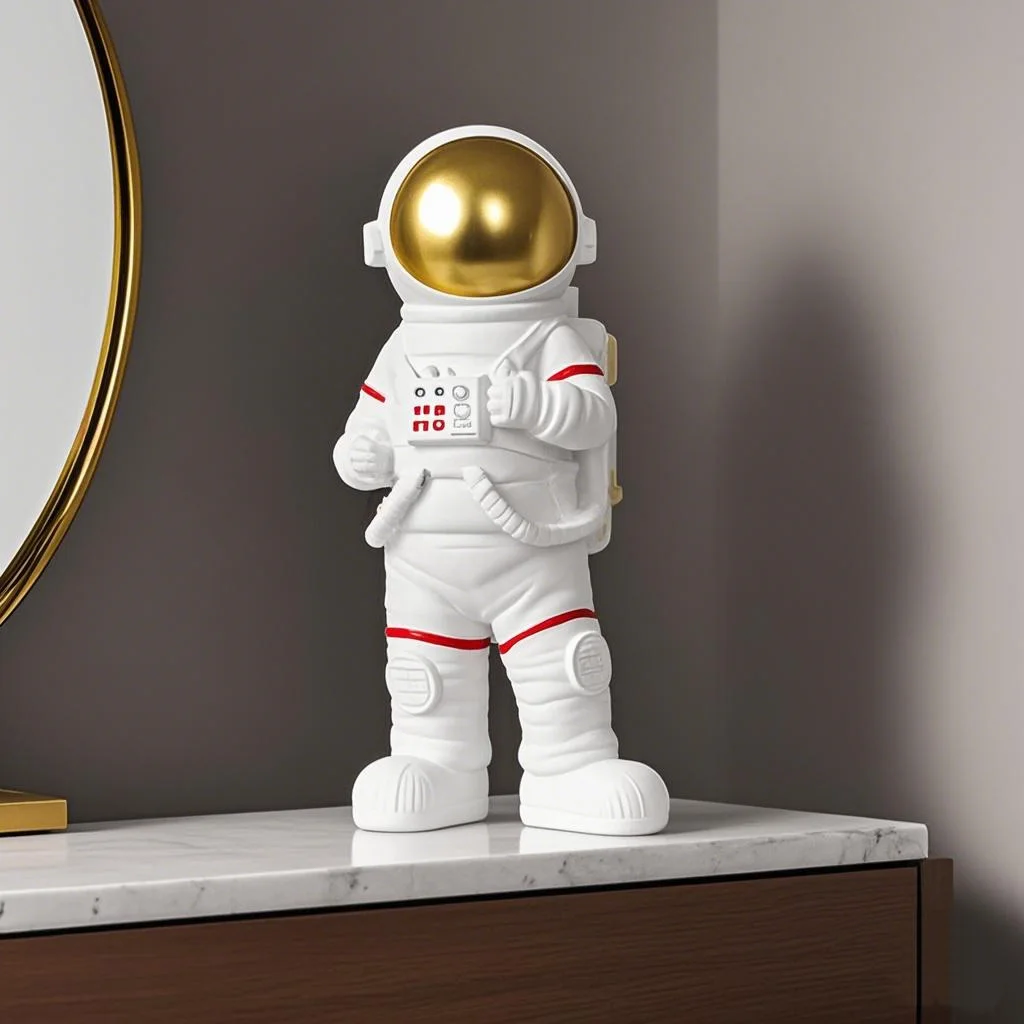 Fashional Modern Astronaut Figurines For Bookshelf, Football Player Designed Sculpture, Reading Books Figure, Child Room Decor