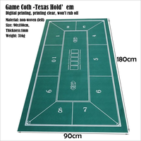 90x180cm One-Sided Non-Woven Poker Table Mat Perfect Texas Hold'em Casino Tablecloth for Home Games and Professional Play