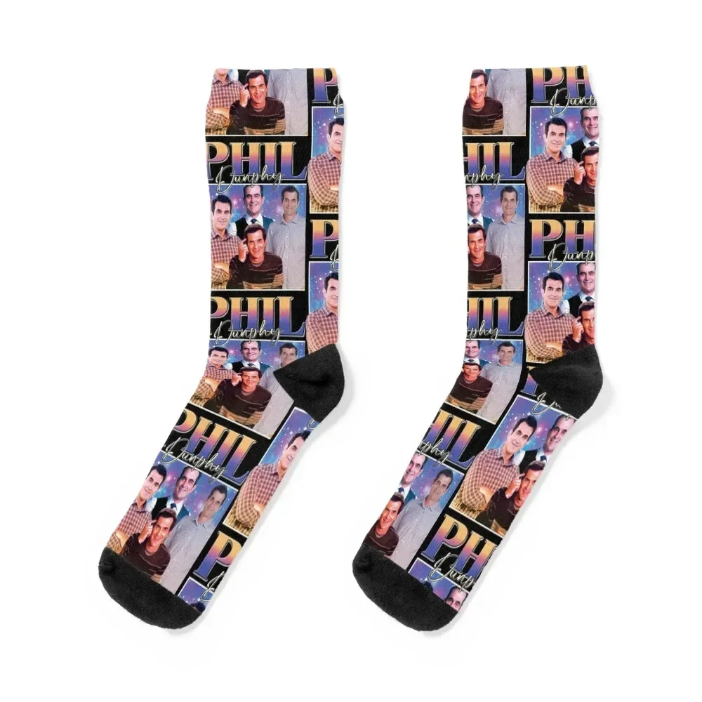 Phil-Dunphy-Homage, Socks Novelties tennis new year floral Socks For Man Women's