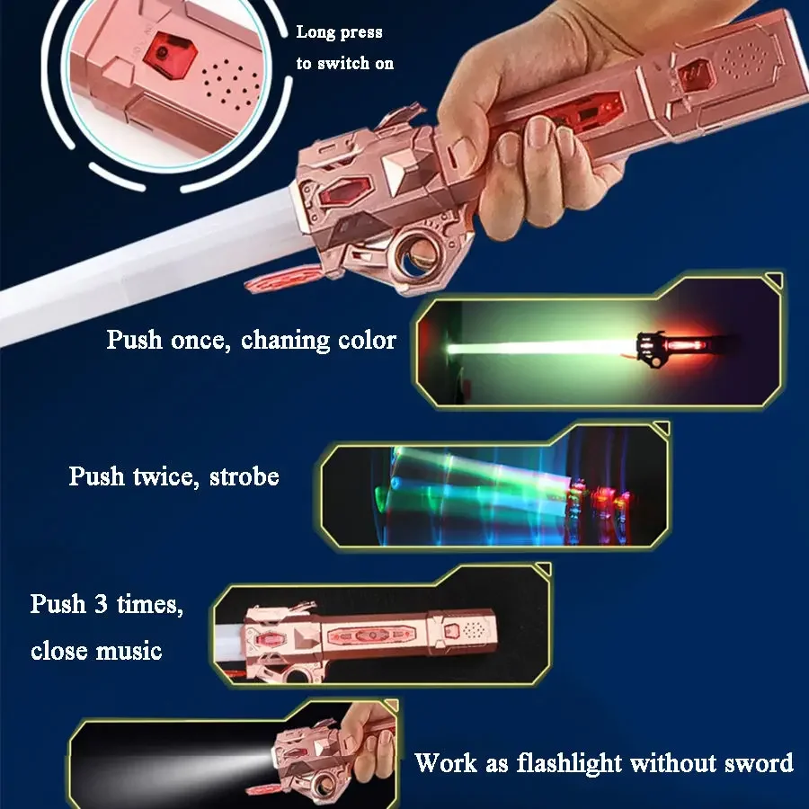 Intrekbare Lightsaber Vinger Roterende Laser Zwaard Flash Lichtgevende Soundfont Force FX FOC Blaster Cosplay Battle Speelgoed voor Kinderen