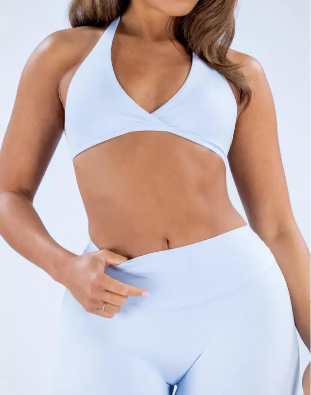 Pericic Origin Halter-BH für Damen, rückenfreier Sport-BH, Crossover-Front, weiches, elastisches Fitness-Top, Pilates, Gym, Laufen, Yoga, Unterwäsche – Detail 3
