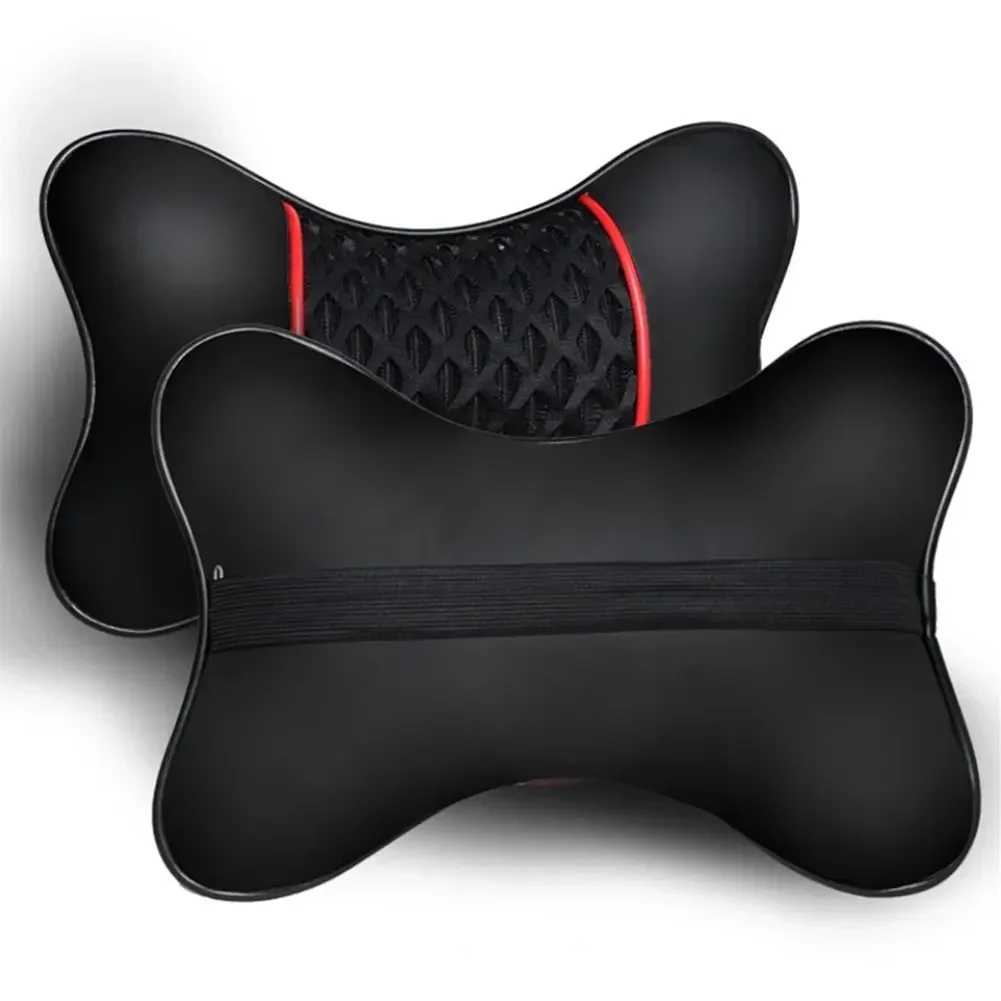 

None Cushion Pad Pillow Car 1 Pair 27x18cm Black Car Pillow Car Styling Comfortable Neck Rest Protect Practical