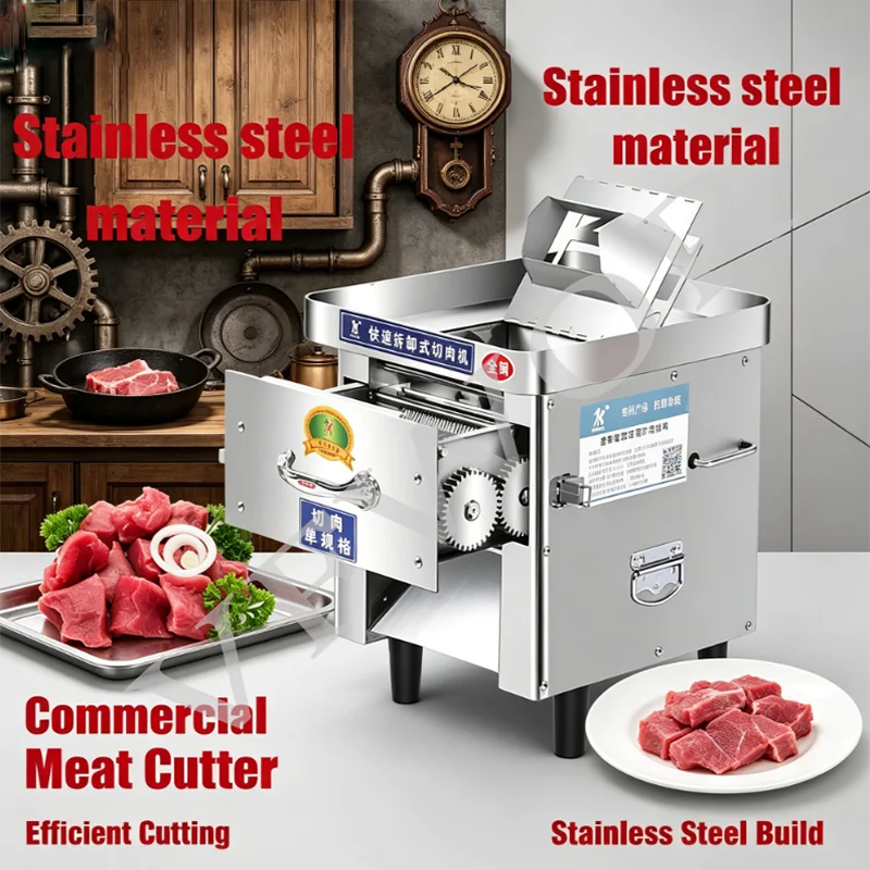 Low Noise PQJ Electric Meat Cutter Fast Cutting For Restaurant   Snack Bar Use