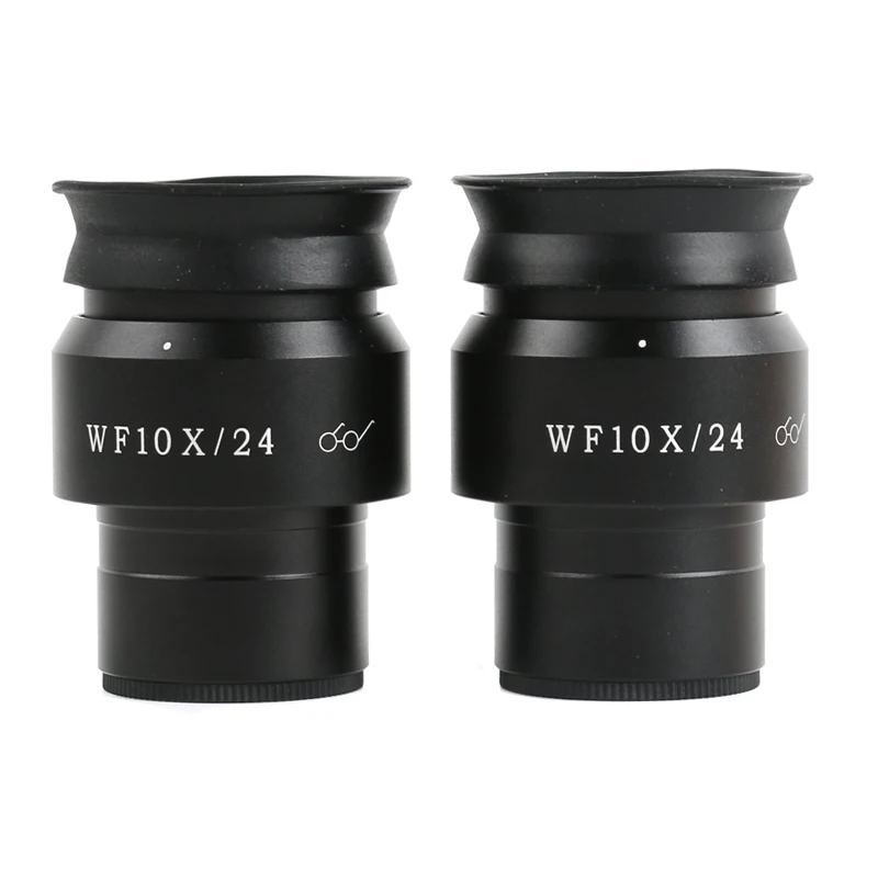 One Pair 2 Pcs WF10X/24MM Eyepiece for Stereo Microscope Adjustable Wide-angle Eyepiece 30MM Interface