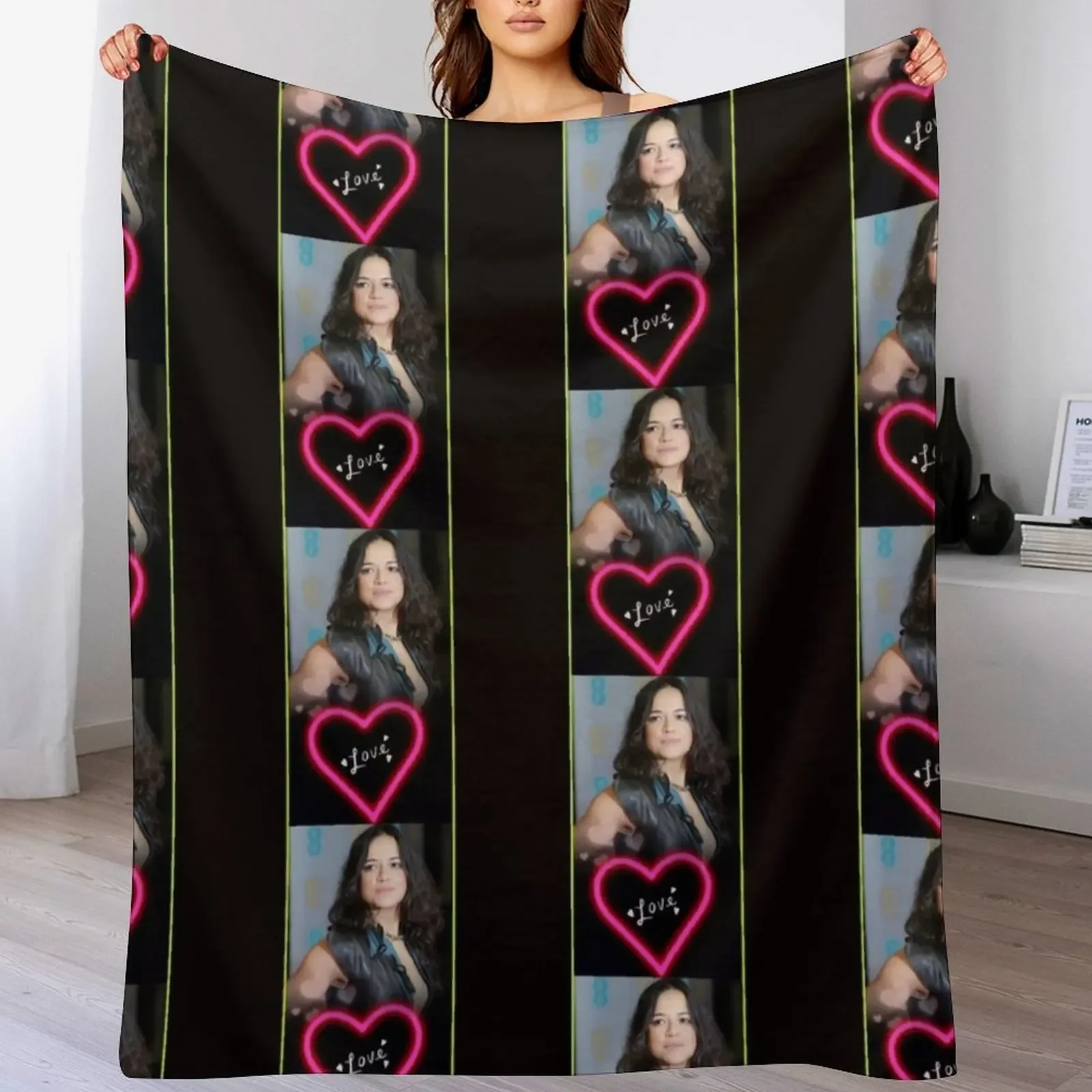 

Michelle Rodriguez Throw Blanket sofa bed Luxury Throw Camping Shaggy Blankets