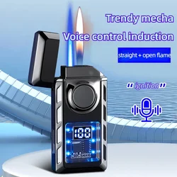 Newest Voice-activated Intelligent Ignition Flame One-click Switching Transparent Visual Movement Inflatable Windproof Lighter