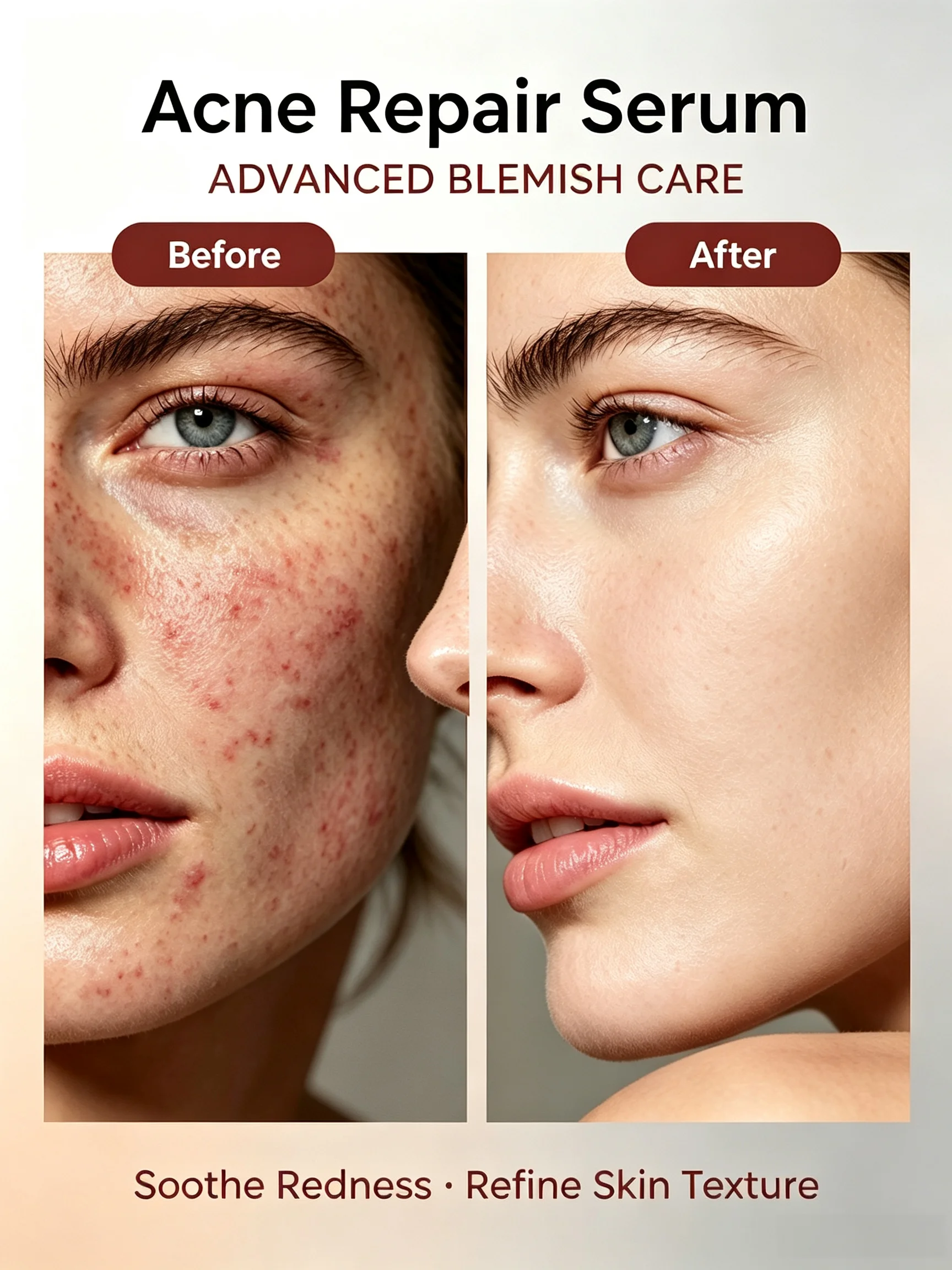 Face Acne Repair Serum Advanced Blemish Care Soothe Facial Redness Refine Skin Texture Moisturizing Skin Care Essence