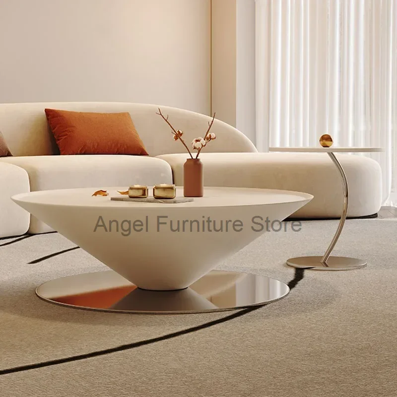 

Modern Wood Side Table Round Luxury Living Room Unique Coffee Table Hallway White Premium Pkoffietafels House Accessories