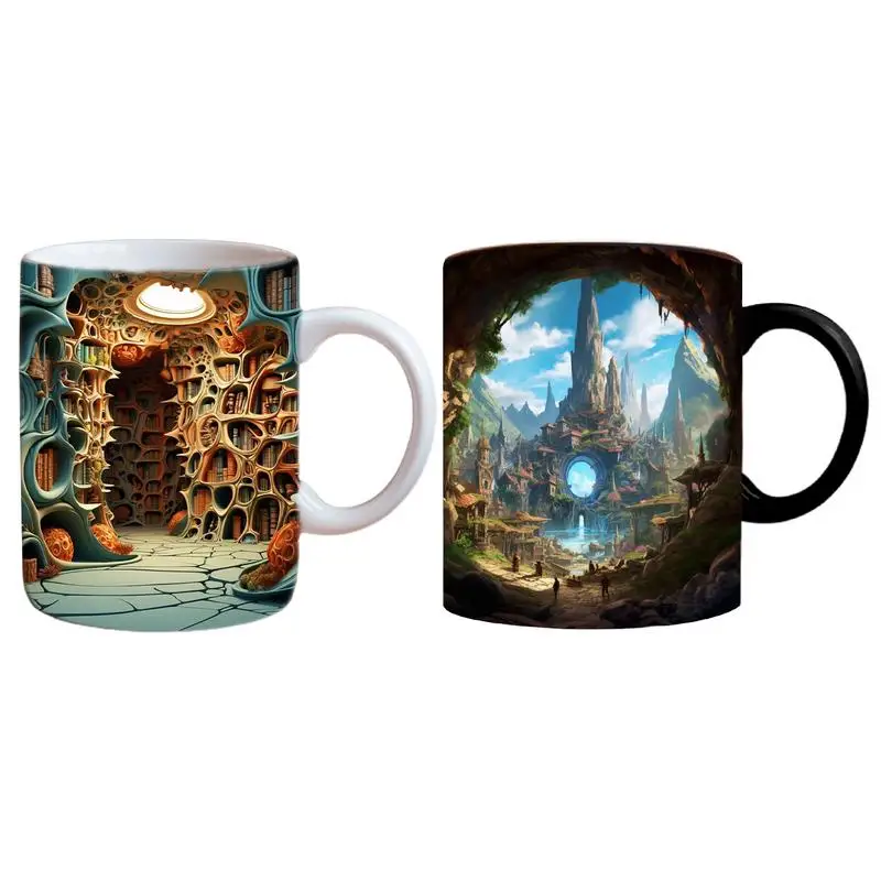 3D Bookshelf Mug Ceramic Library Bookshelf Cup Book Lovers Coffee Cup Christmas Gifts For Readers Household Accessories