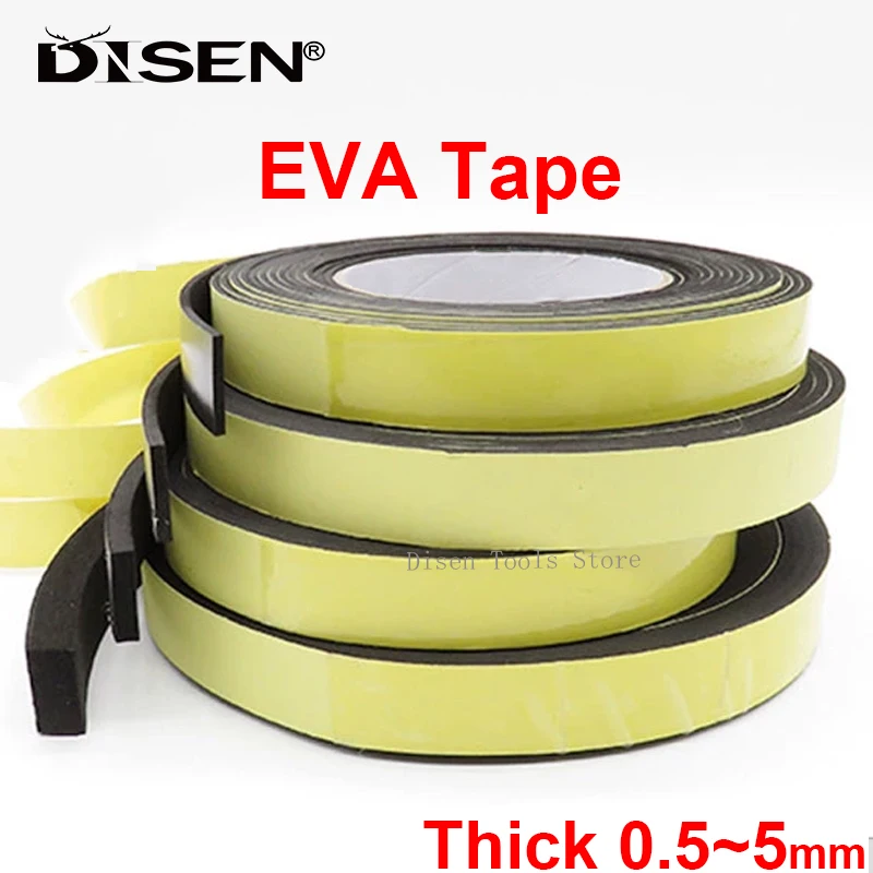 Cinta de espuma de una cara EVA negra gruesa de 0,5 ~ 5mm cintas de sellado autoadhesivas de fricción a prueba de humedad de alta adherencia