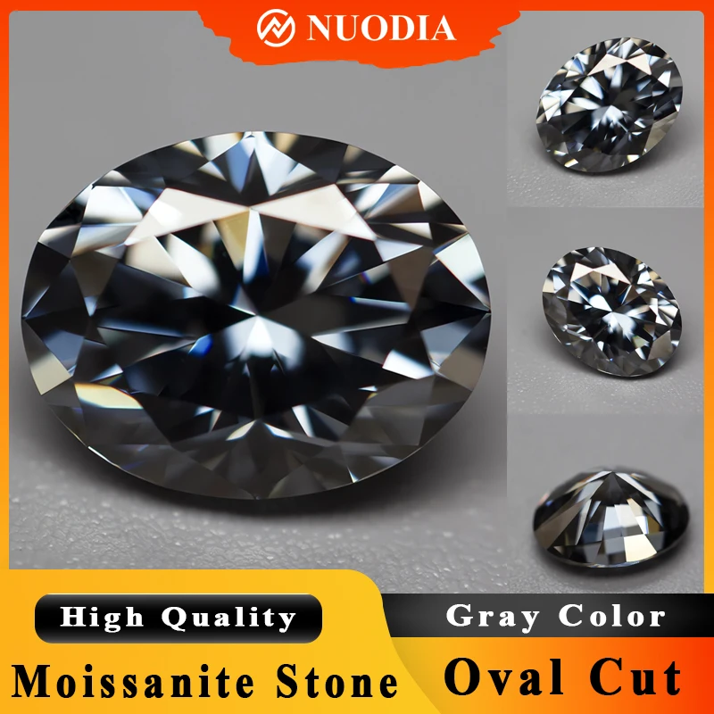 

Камень муассанит с сертификатом Серый цвет овальной огранки 0,5-5,0 карата сертифицированный муассанит свободный драгоценный камень тестер положительного пропуска GRA VVS