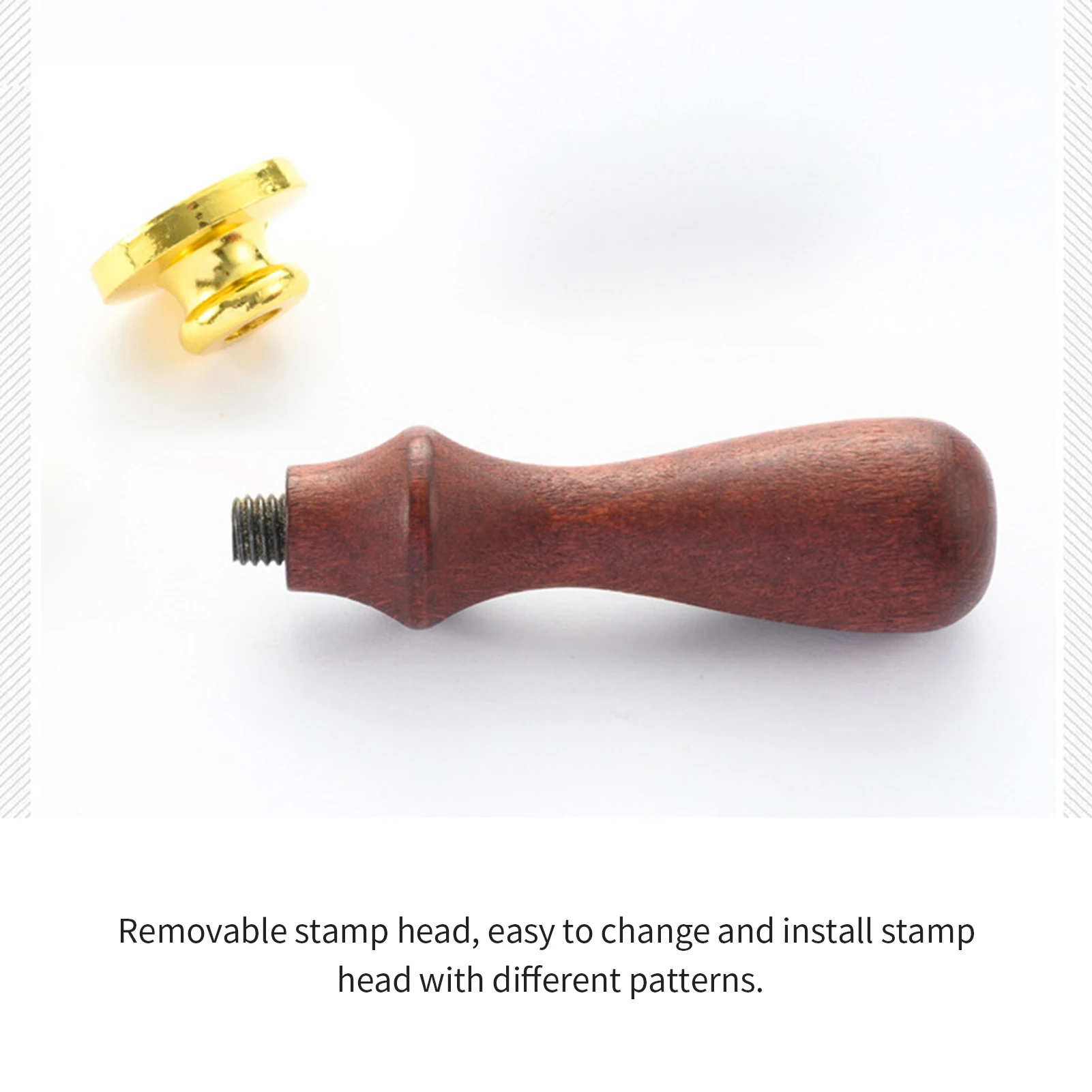 Kit cap lilin Retro Vintage, cap lilin segel pegangan kayu kepala stempel dapat diganti dengan kotak hadiah untuk amplop kartu