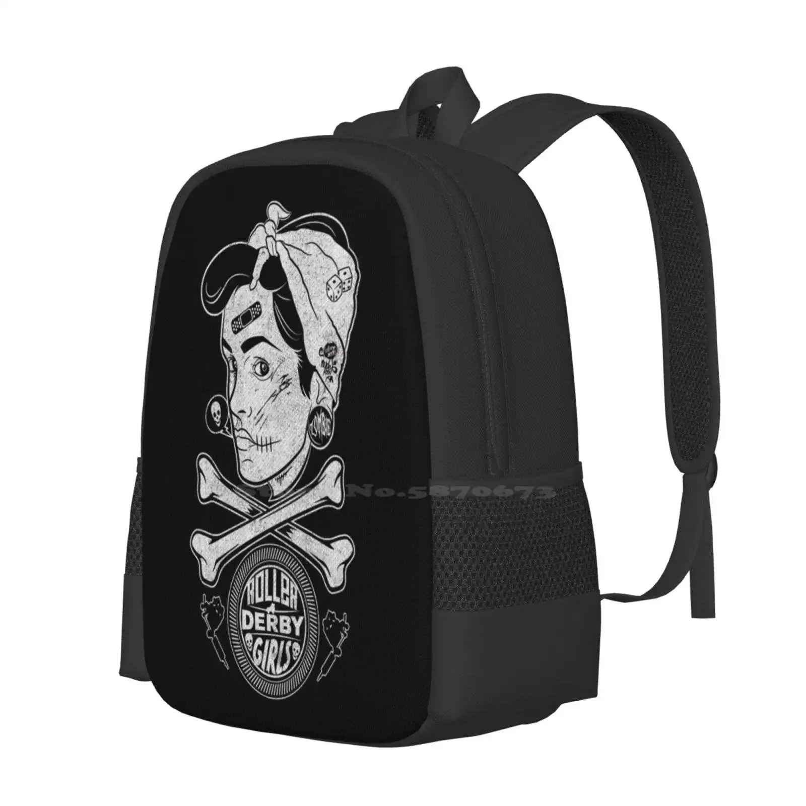 Zombie Roller Derby Girls Hot Sale Schoolbag Backpack Fashion Bags Retro Sexy Kitsch Roller Derby Cool Tattoo Music Sports