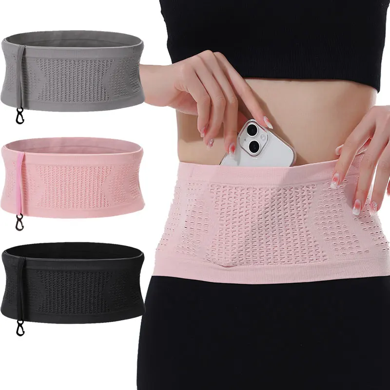 Seamless Invisible Running Waist Belt Bag Unisex Sports Fanny Pack Mobile Phone Bag Gym Running Fitness Jogging Run Cycling Bag