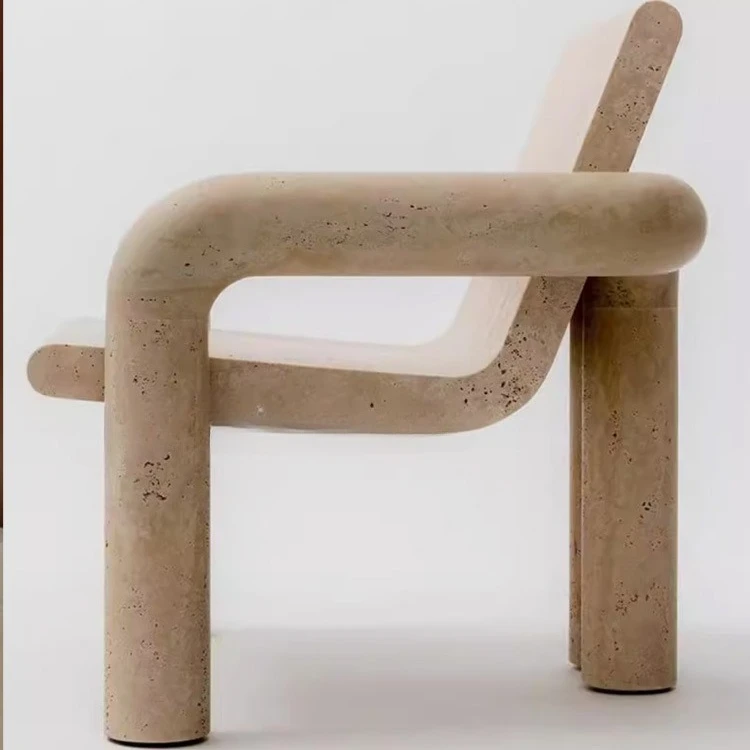 Personality and creativity, natural travertine chair, retro style backrest armchair