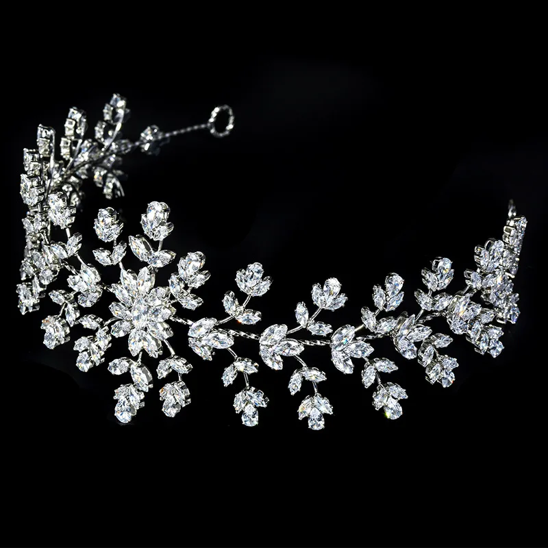 Luxury Zirconia Bridal Headbands For Wedding Hair Accessories Bride Tiara For Women Hairband Diadem Prom Hair Jewelry Headpieces