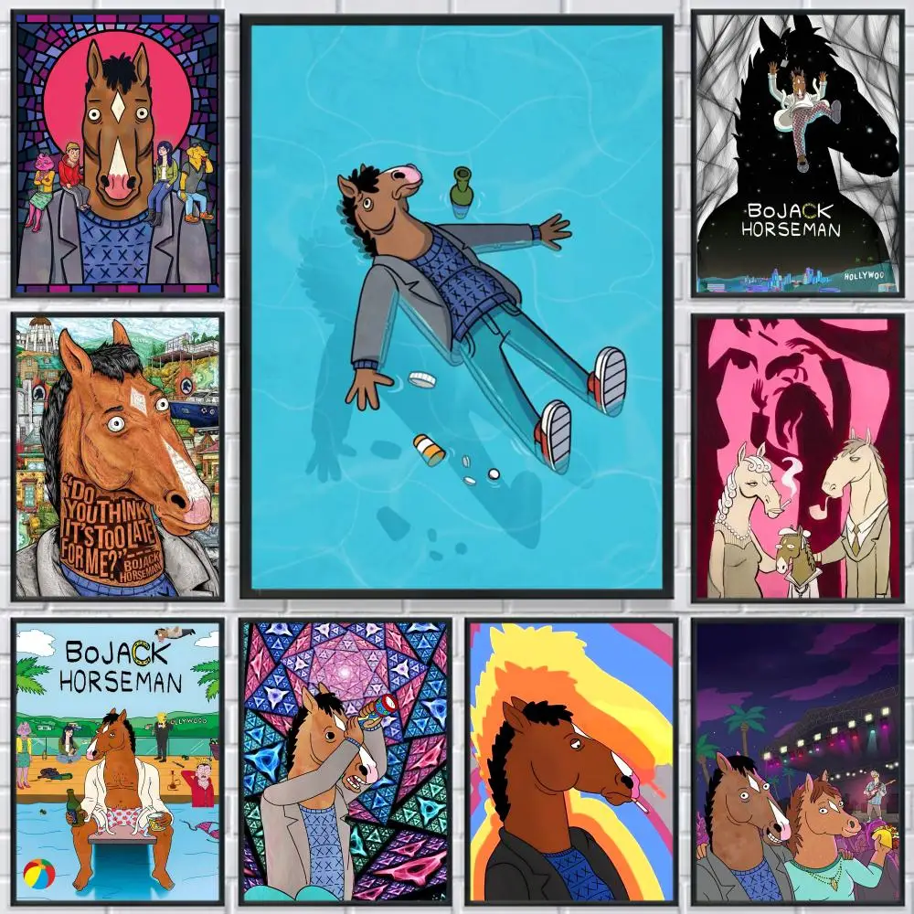 

BoJack H-Horsemans Cartoon Poster HD Print Personalized Canvas Wall Mural Art Poster Photos for Living Room Home Decor
