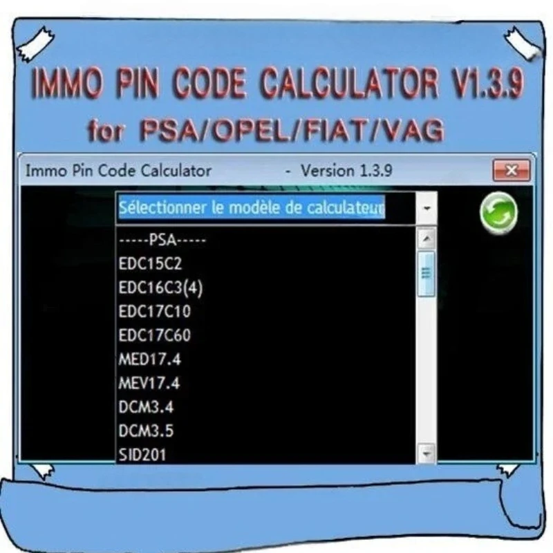 IMMO Pin Code Calculator V1.3.9 for Psa/Opel/Fiat/Vag