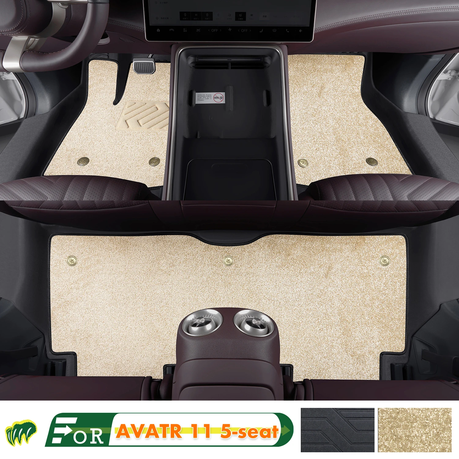 Left-hand Drive Car Floor Mat For AVATR 11 2022-2024 5-seat Full Surround Foot Mat Automotive Floor Mat Interior Floor Liner