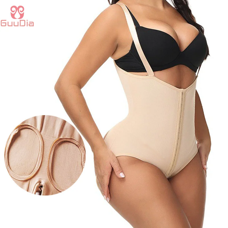 GUUDIA Hollow Out Butt Lifter Bodysuit with Hook Closure Shapewear for Women Seamless Body Shaper Tummy Control Thigh Slimmer