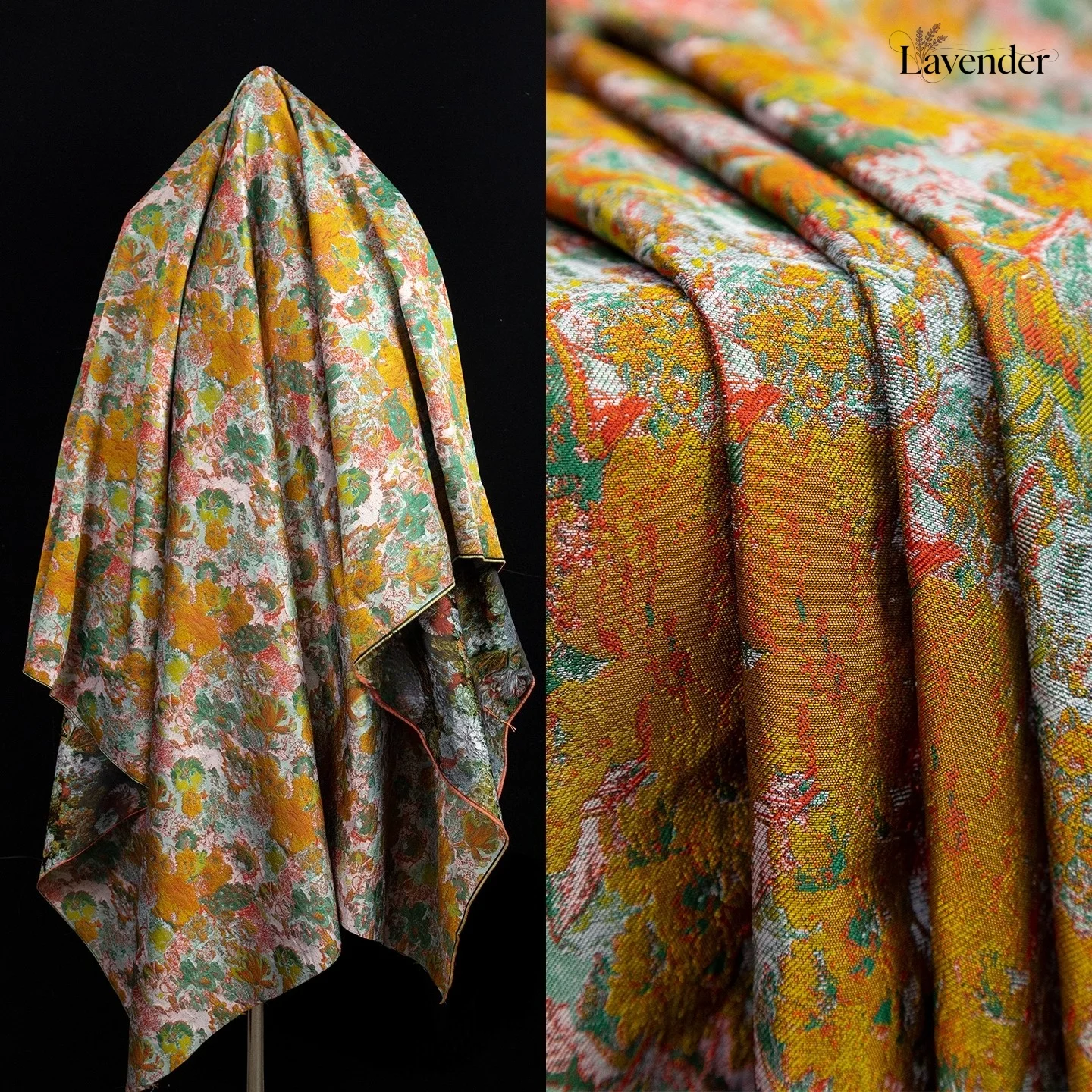 

Vintage floral jacquard wear-resistant fabric sewn cheongsam Chinese style coat vest handmade clothing designer diy fabric