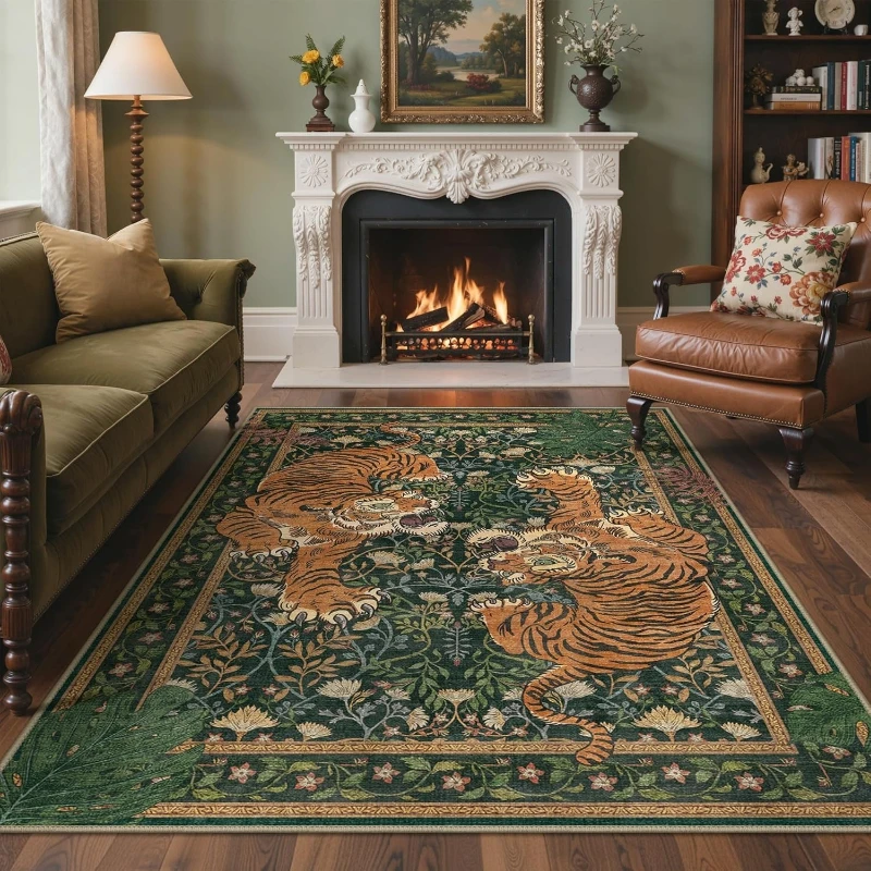 Rug for Living Room Soft Comfortable Floor Mat Yellow Tiger Carpet Large Size Rugs Non-slip Machine Washable Home Decor Carpets