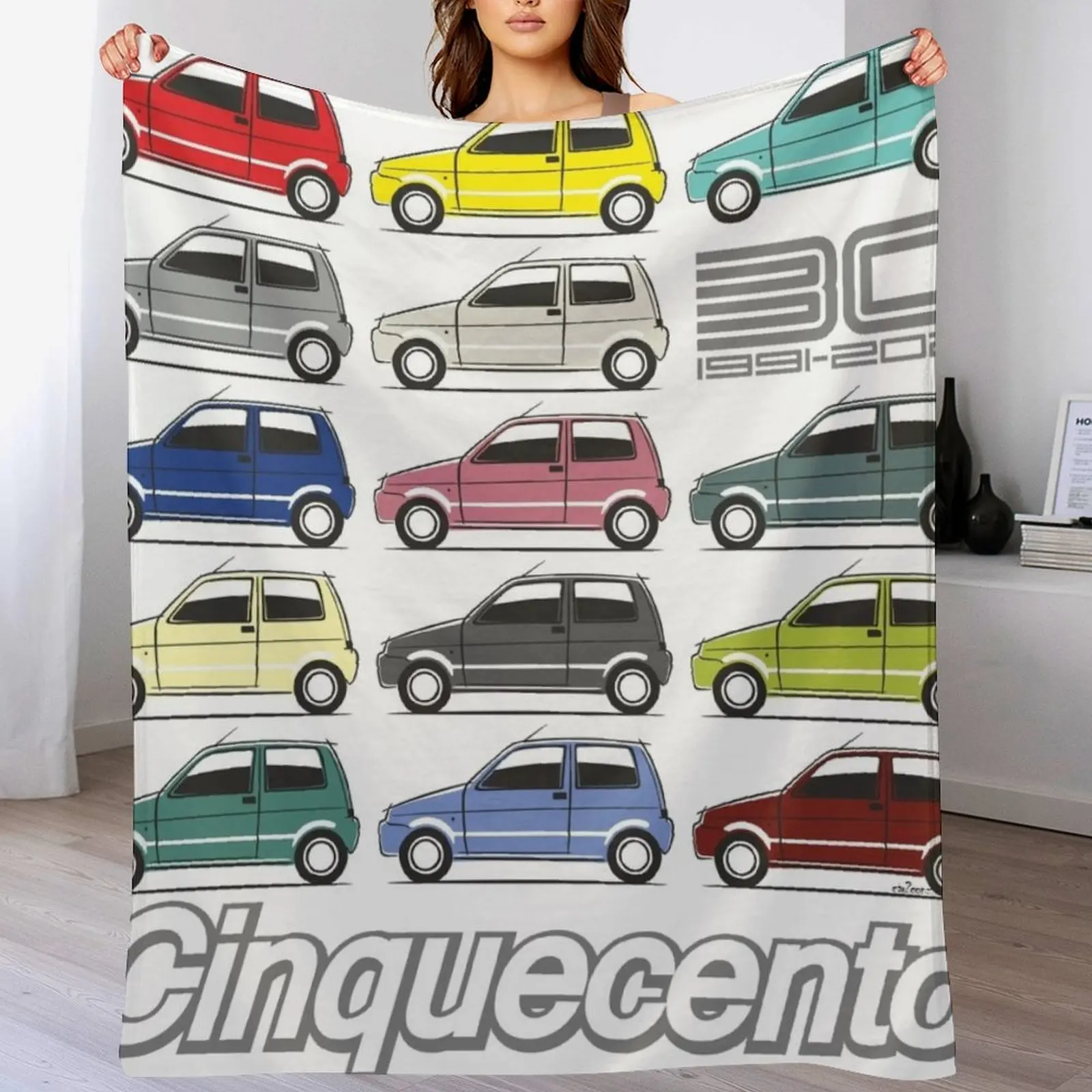 

Fiat Cinquecento 30 years Throw Blanket Single Heavy Thins wednesday Blankets