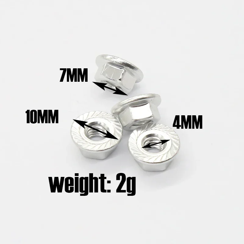 GGRC 4pcs M4 Aluminum Flange Lock Nuts Anti-skip Hex Wheel Adapter For 1/10 1/8 1/14 RC Car Truck CrawlerHSP SCX10 WLtoys TAMIYA