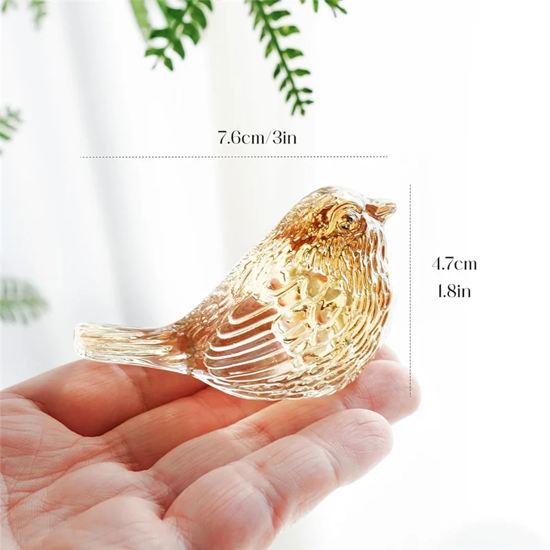 Pájaros soplados para figuras coleccionables de vidrio, cristal para amantes de los animales, decoración del hogar para regalos de mesa, azul