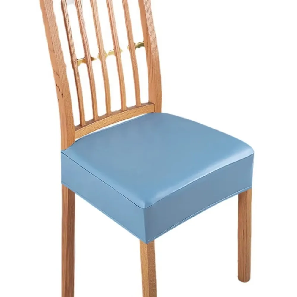 

Square Shape PU Leather Chair Cover PU Leather Oil-resistant Elastic Chair Slipcover Easy Installation Anti-dirty Protection