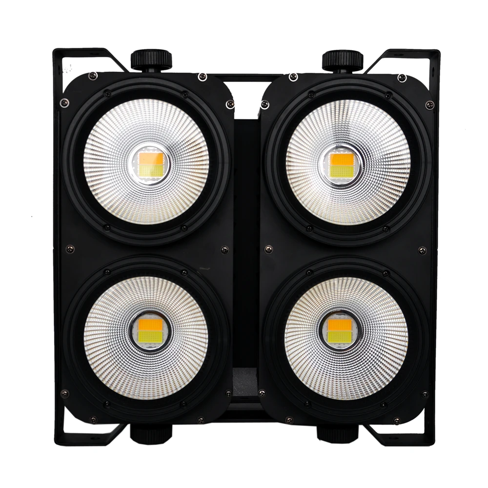 TIPTOP 4 Pack 400W Led COB 4 Eyes Cool White Warm White Blinder Light 60 Degree Beam Angle DMX Control Aluminum Shell for Church