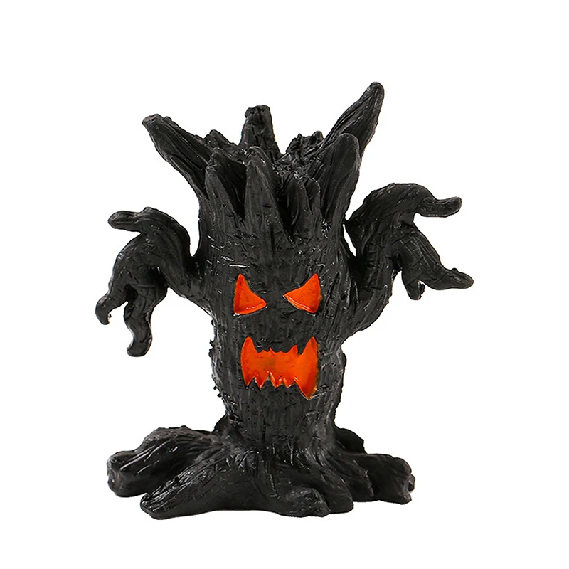 Scary Tree Spooky Tree Face Sculpture Realistic Tabletop Ornament Indoor Outdoor Halloween Decoration For Party Haunted House