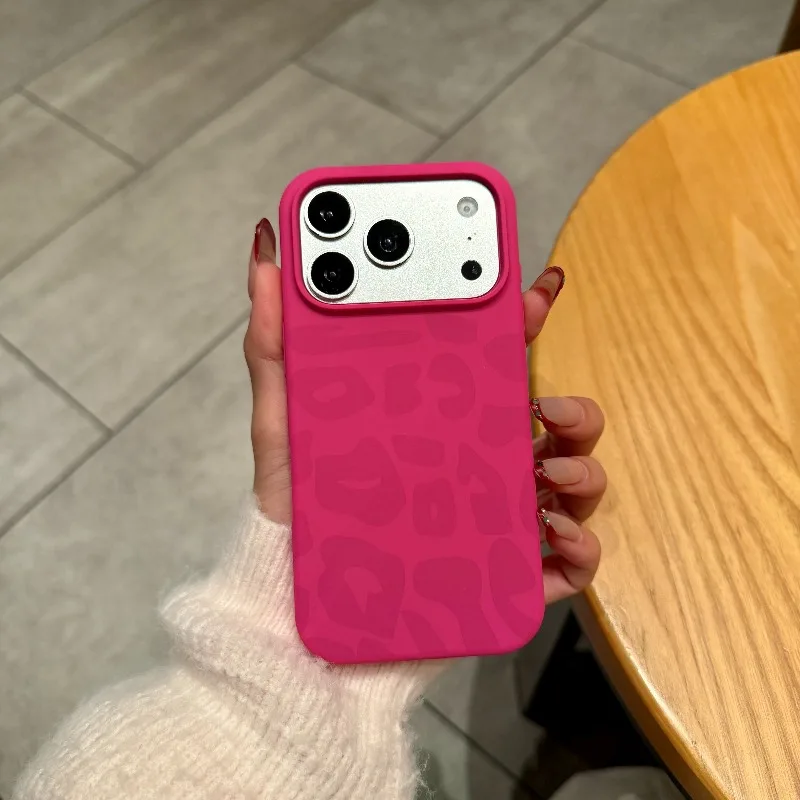 Leopardenmuster Flüssigsilikon-Hülle für iPhone 17 16 Pro Max Air 14 15 Plus 12 11 Kamera-Steuerungsknopf Weiche Stoßfeste Abdeckung