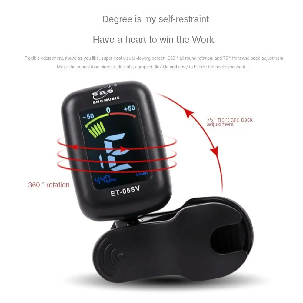 ET05V ENO Violin Tuner Mini Portable Clip-on Tuner Sensitive Currency Cello Clip-on Tuner Electric Ukulele