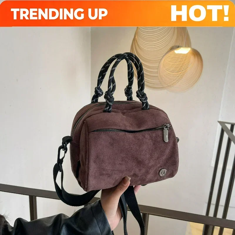Stylish Suede Crossbody Bag Winter Fashion Shoulder Bag with Multiple Pockets for Women Texture and Versatile Bags for Travel