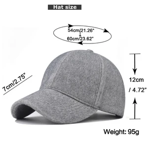 Fs marca de luxo boné de beisebol de caxemira para homens cinza quente inverno de pelúcia bonés femininos ao ar livre à prova de vento chapéus de caminhoneiro casquette femme 10 principais vendas touca cinza masculina - №8