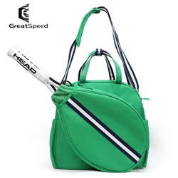 GreatSpeed-Bolsa de Tenis de tela Oxford para adultos y jóvenes, bolso de hombro de raqueta de Tenis de Squash Original, bolso de almacenamiento para portátil, verde, nuevo estampado