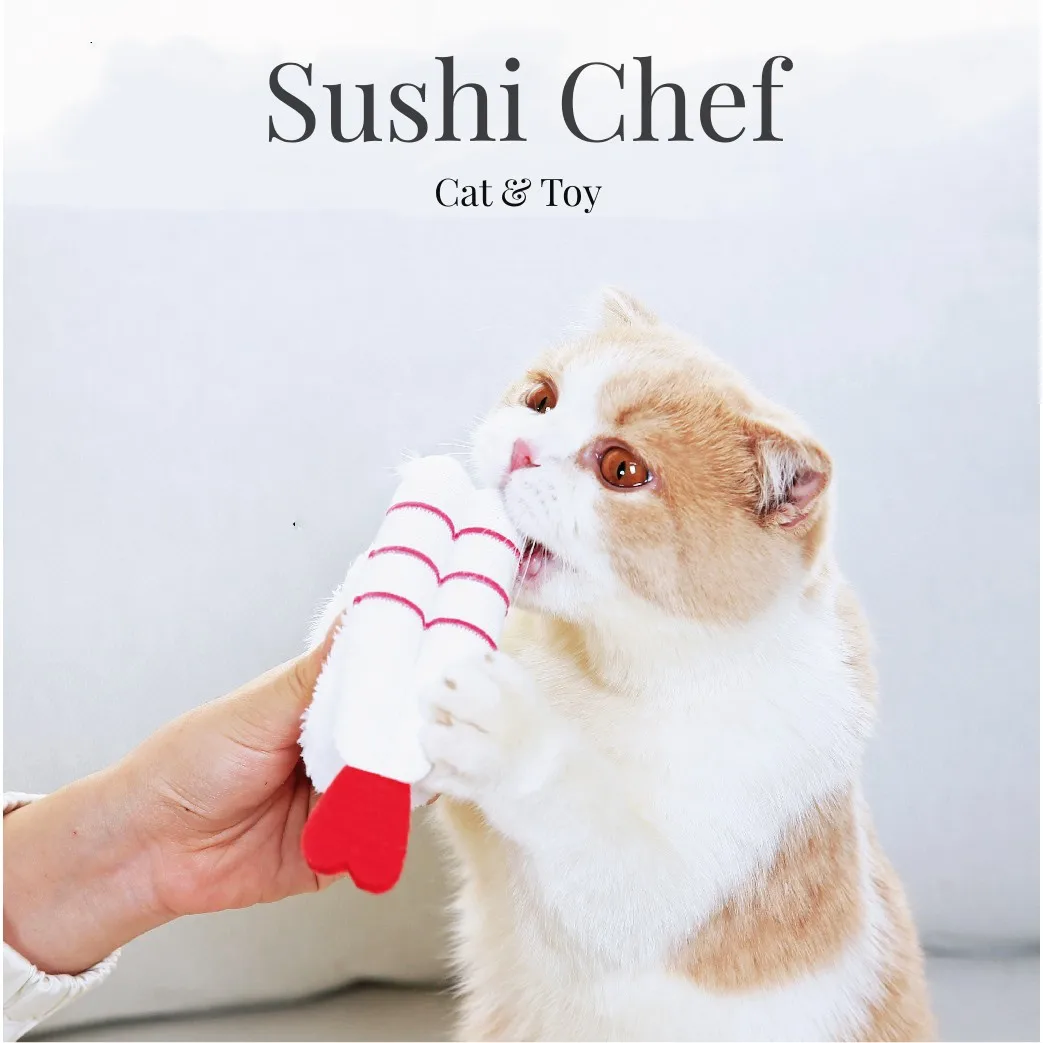 Japanische Sushi Katzenminze Katze Plüsch tier große Spielzeug Garnelen Nigiri Tamagoyaki Sashimi Katze Spiel kissen Anti Kratzer Kauen Geschenk