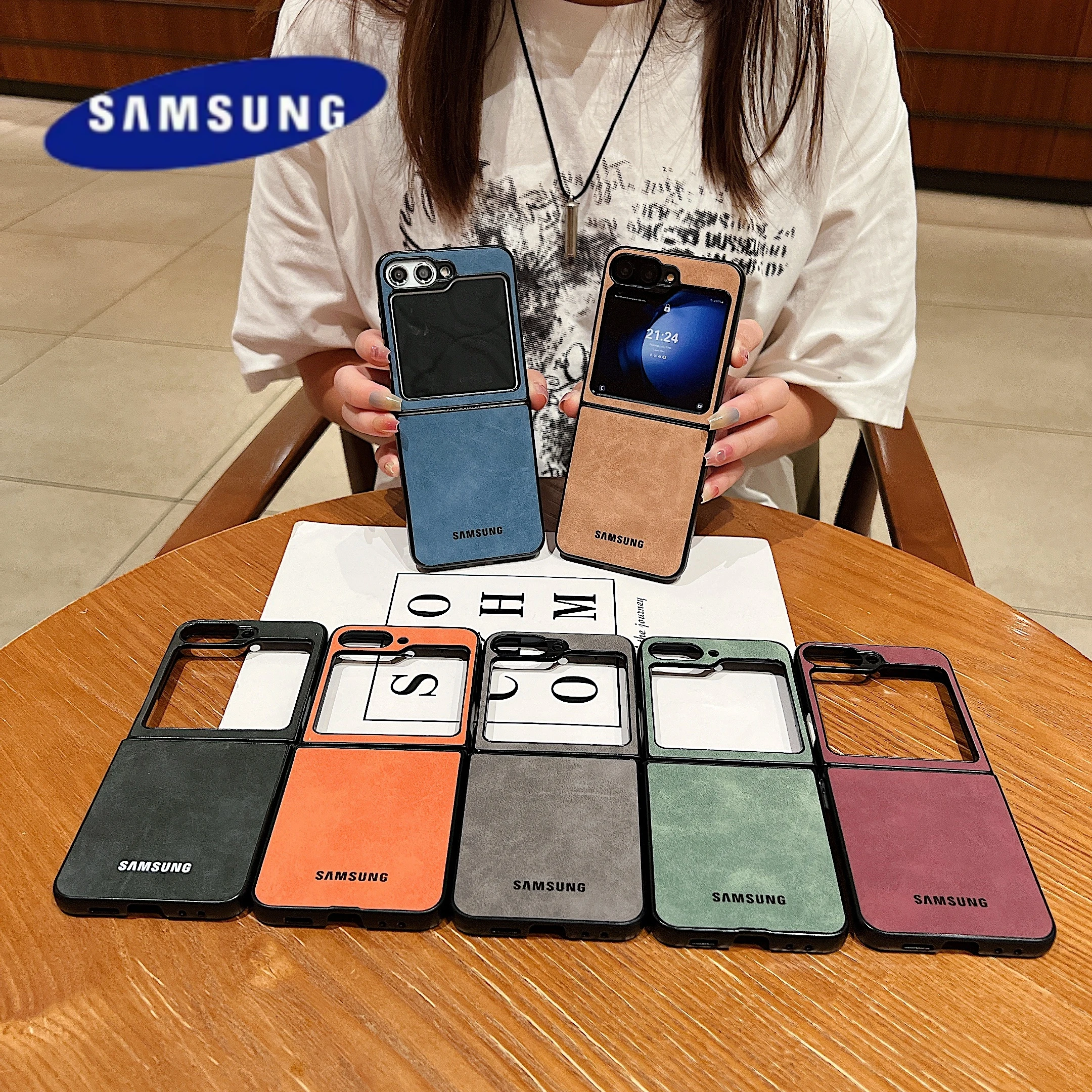 Luxury Business Suede Leather Soft Phone Case Samsung Galaxy Z Flip 7 6 5 4 Shockproof Matte Protective Z Flip6 5 4 3 Back Cover image 6