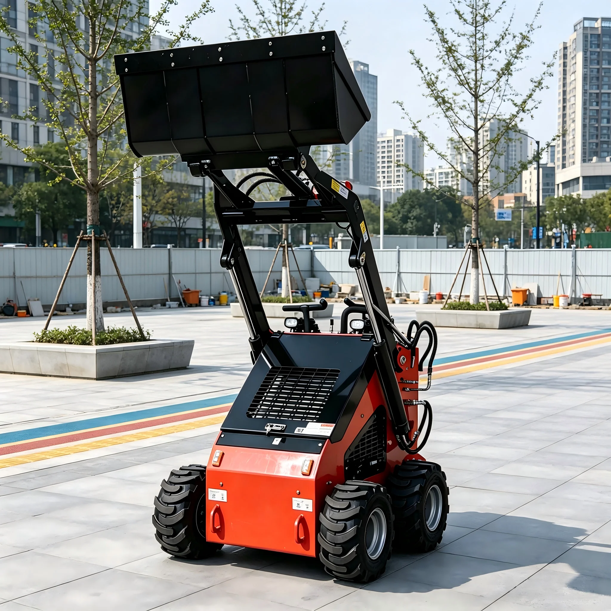 Excellent Site Adaptability Heavy Duty Rubber Tires Skid Steer Loader Mini Skid Steer Compact Skid Loader