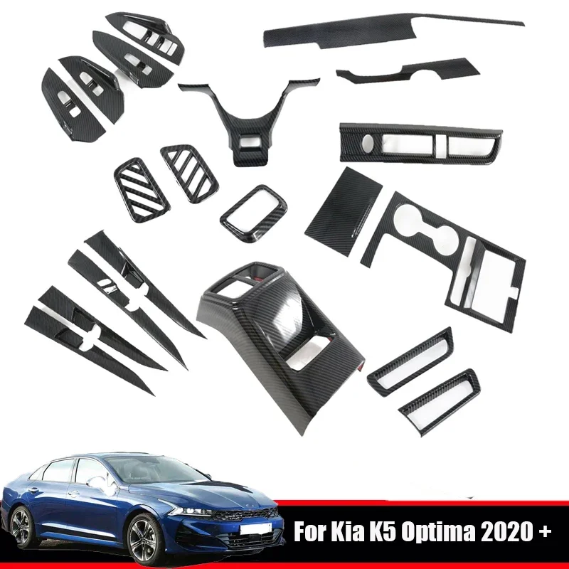 Poignée de porte et interrupteur de fenêtre, panneau de changement de vitesse, console centrale, couvercle de bande, accessoires intérieurs, KIA Optima K5 2020 21 2022-2024