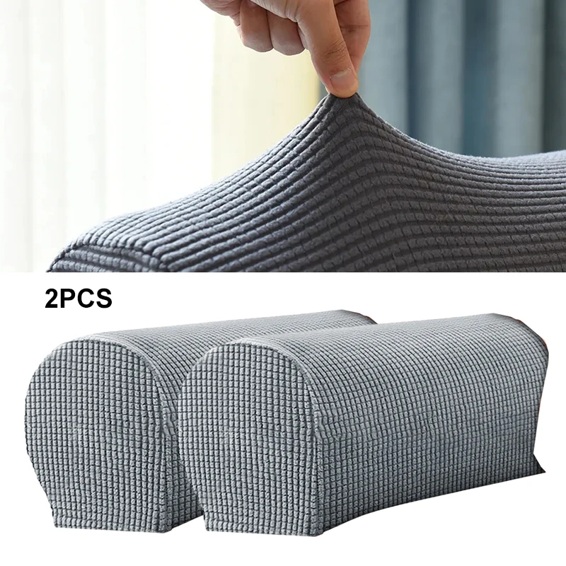 Solid Colour Thickened Checkered Elastic Sofa Armrest Gloves Home Fabric Universal Non-slip Sofa Cover Towel